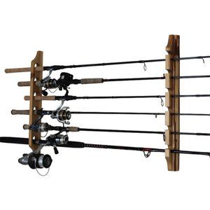 Rush Creek Creations 6-Rod Rack Storage Wall Mount Fishing Pole Holder